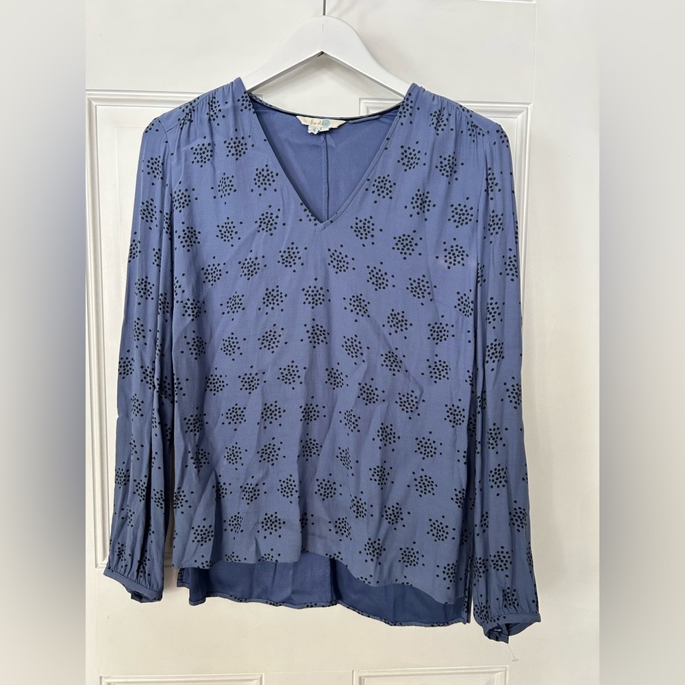 Boden Navy Floral Blouse